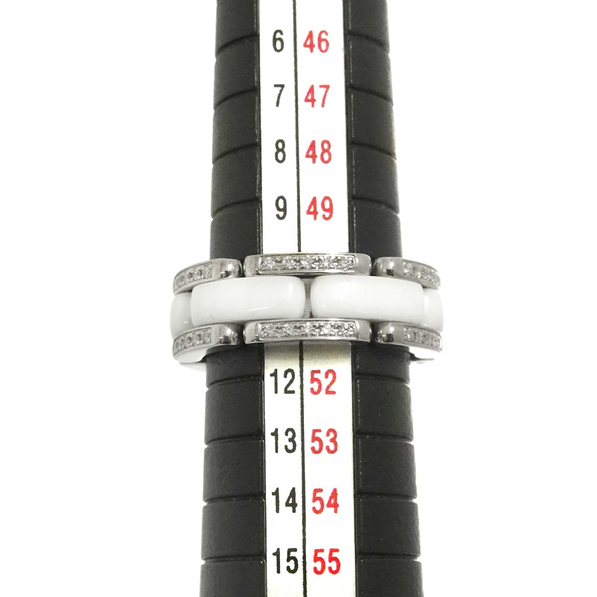 ULTRA MM Diamond Ring Ceramic 18K WG 750 Size51 5.25(US)