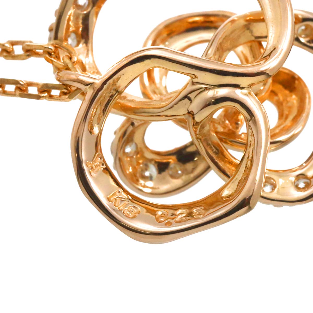 Diamond 0.25ct Necklace 18K PG 750