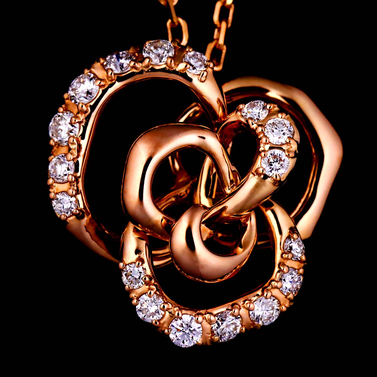 Diamond 0.25ct Necklace 18K PG 750