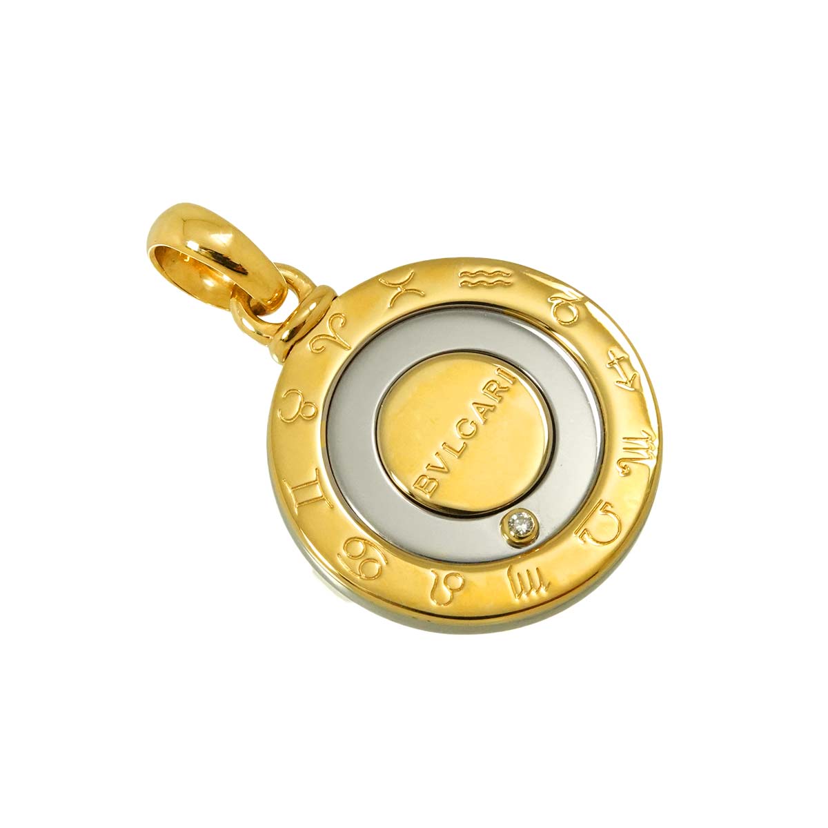 Constellation Diamond Pendant 18K Yelow Gold 750 SS STEEL