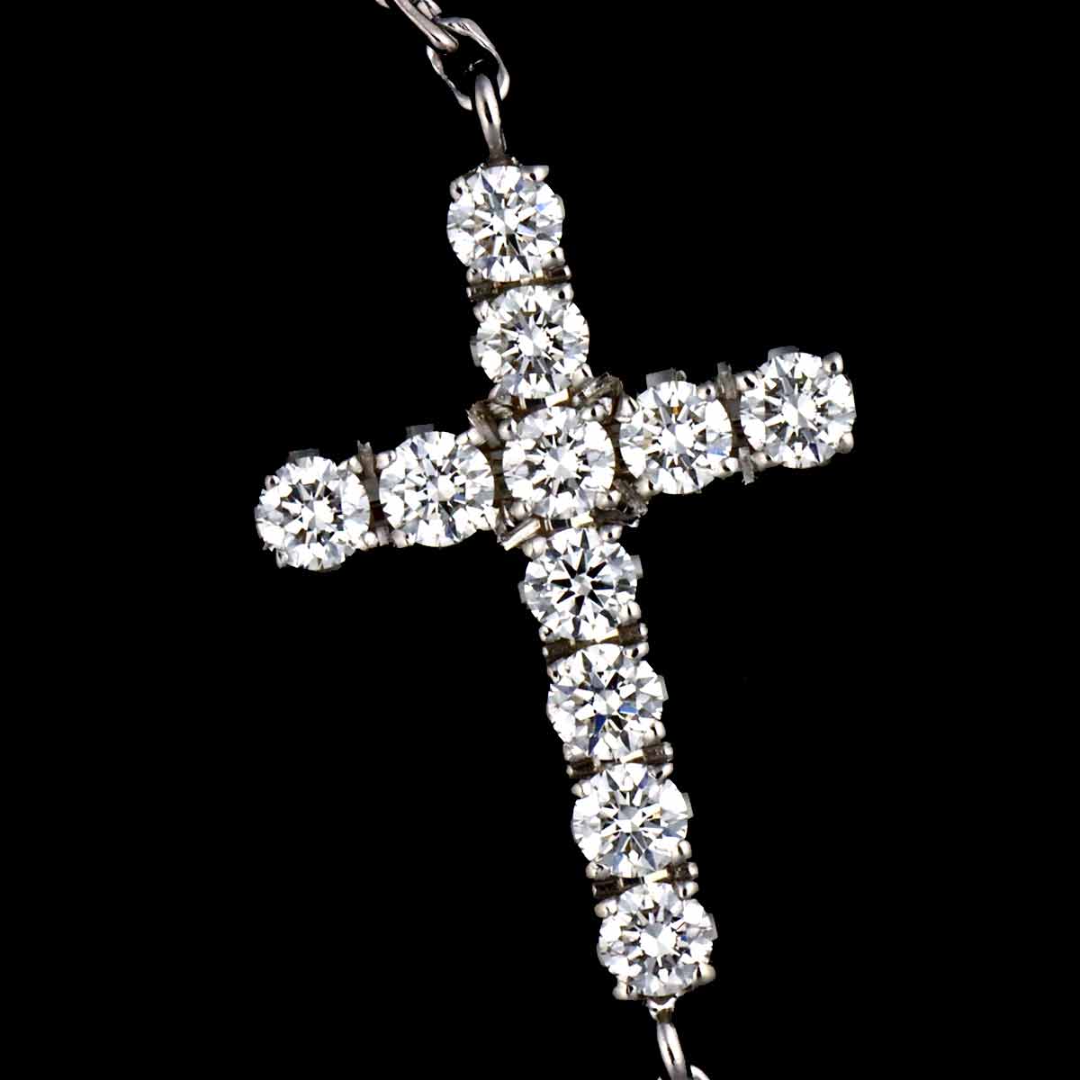 Symbols Cross Diamond Bracelet 18K White Gold 750