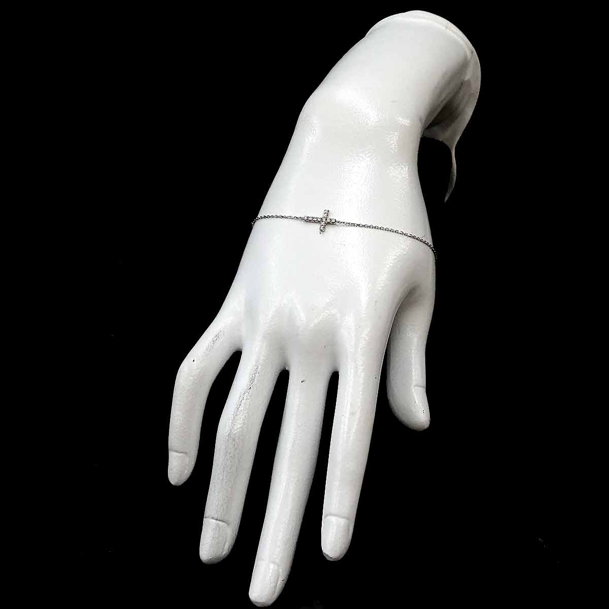 Symbols Cross Diamond Bracelet 18K White Gold 750