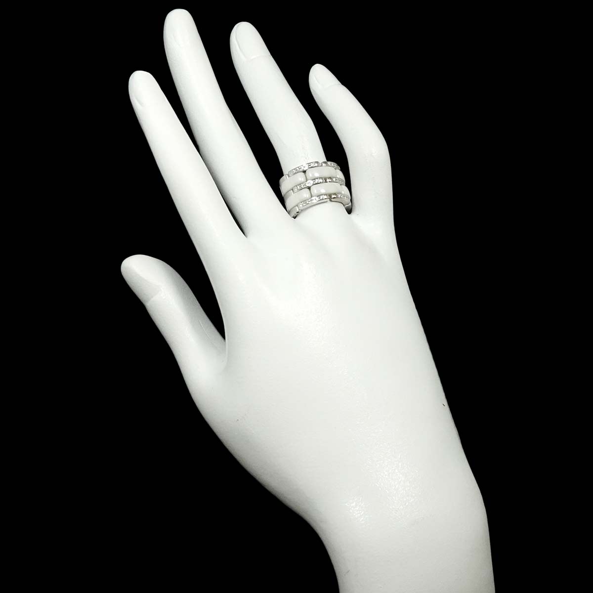 ULTRA Diamond LM Ring White Ceramic 18K WG 750 Size59 8.25(US)