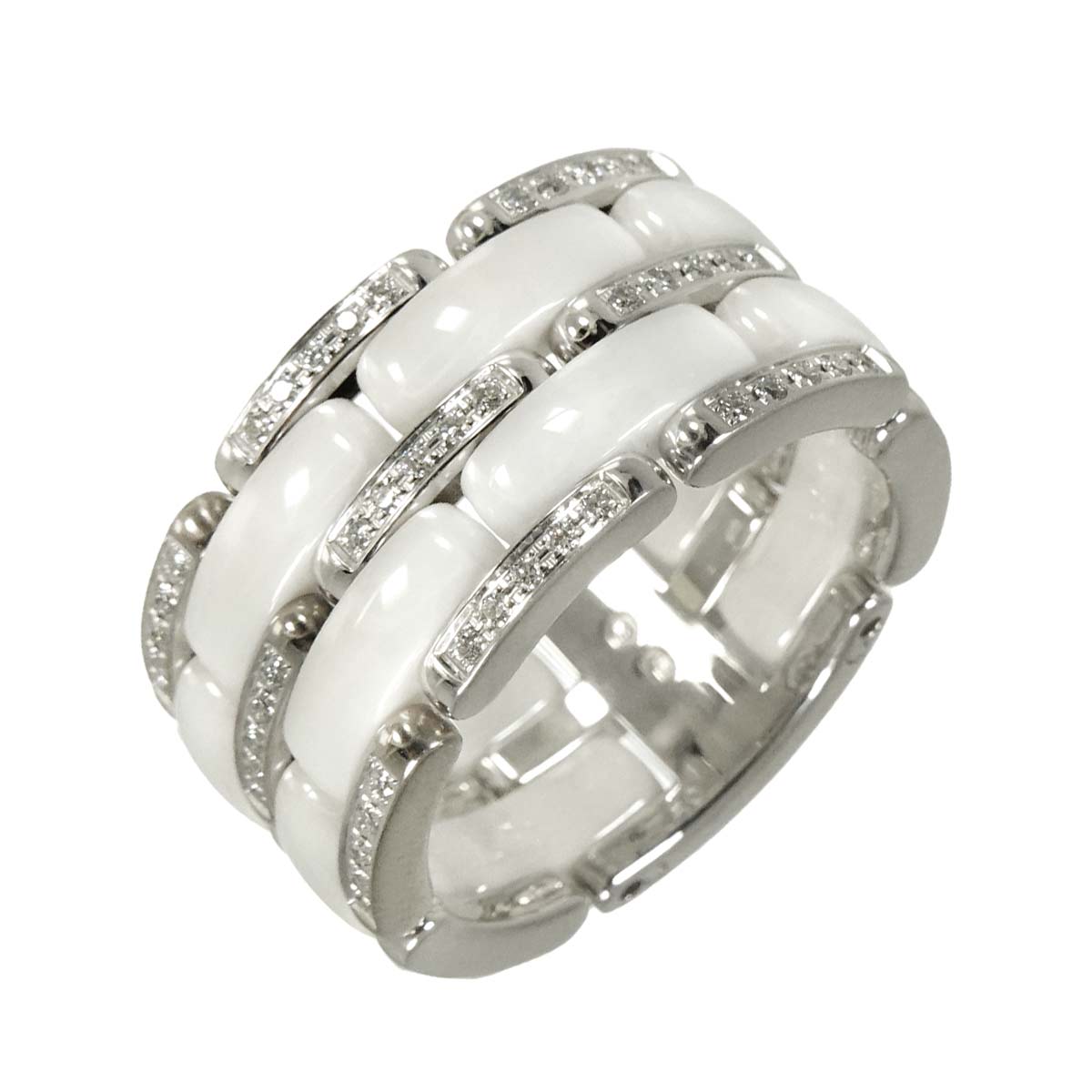 ULTRA Diamond LM Ring White Ceramic 18K WG 750 Size59 8.25(US)