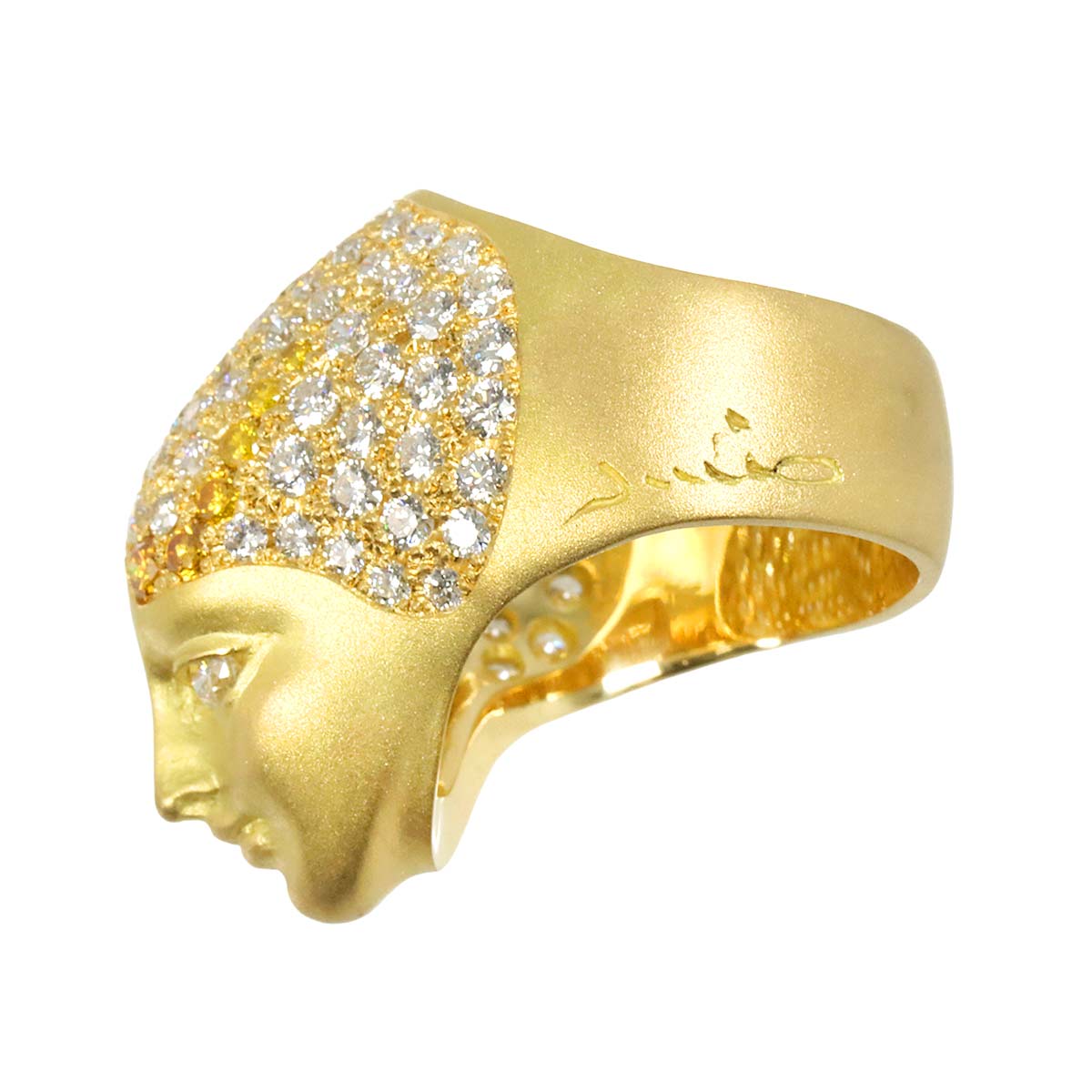 Diamond 3.35ct Ring 18K YG 750 size7.25(US)