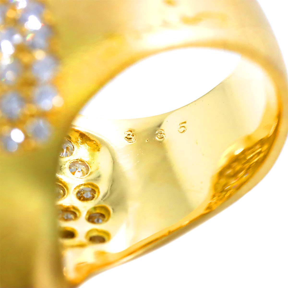 Diamond 3.35ct Ring 18K YG 750 size7.25(US)