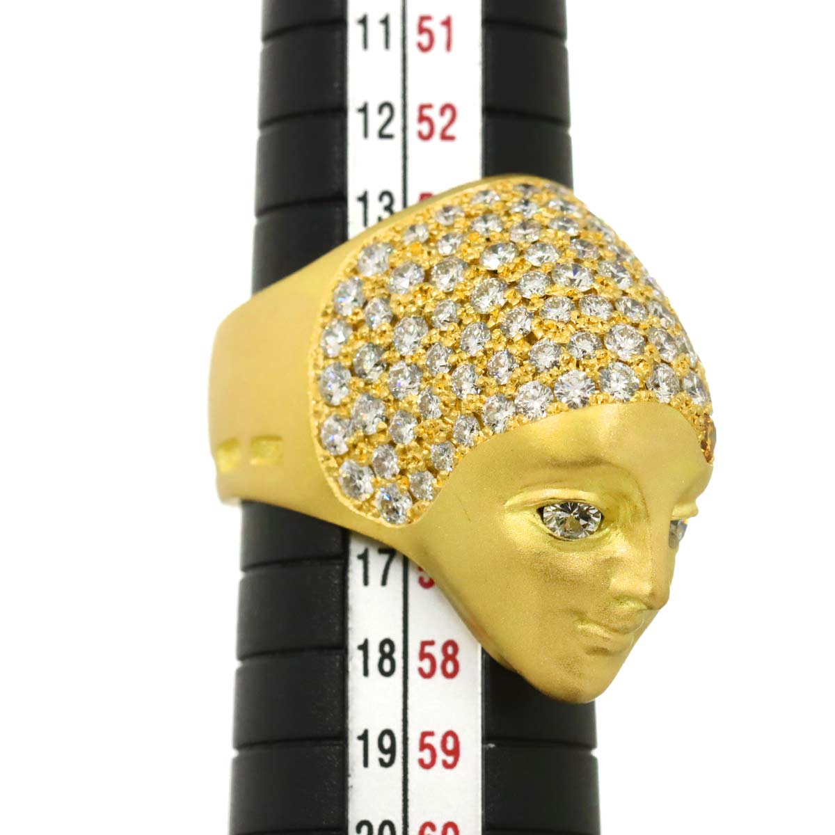 Diamond 3.35ct Ring 18K YG 750 size7.25(US)