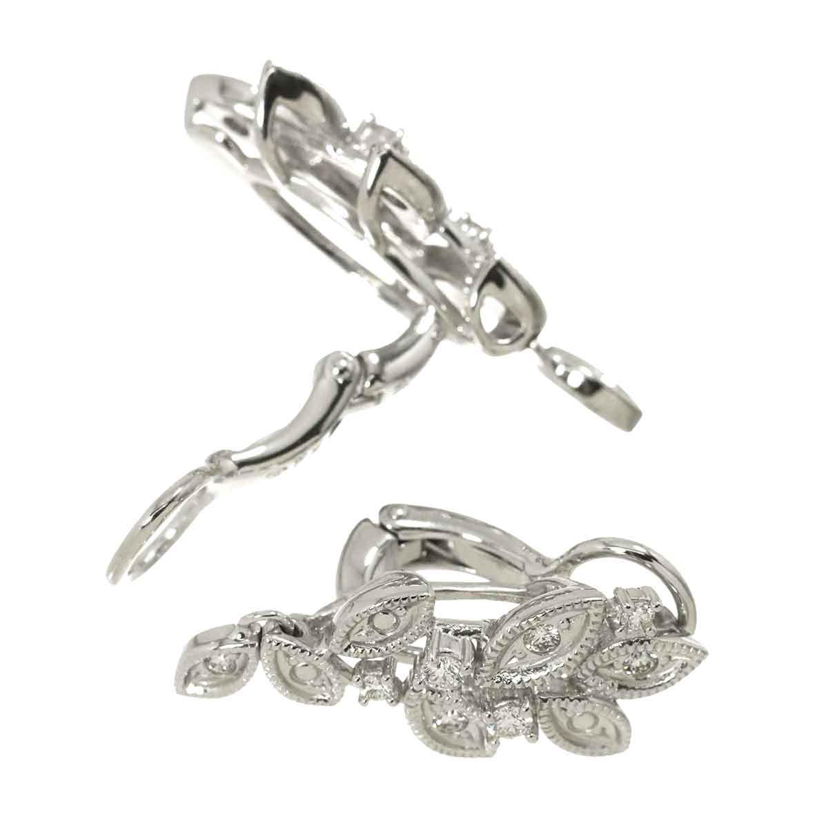 Diamond 0.16/0.16ct Earrings Clip on 18K White Gold 750