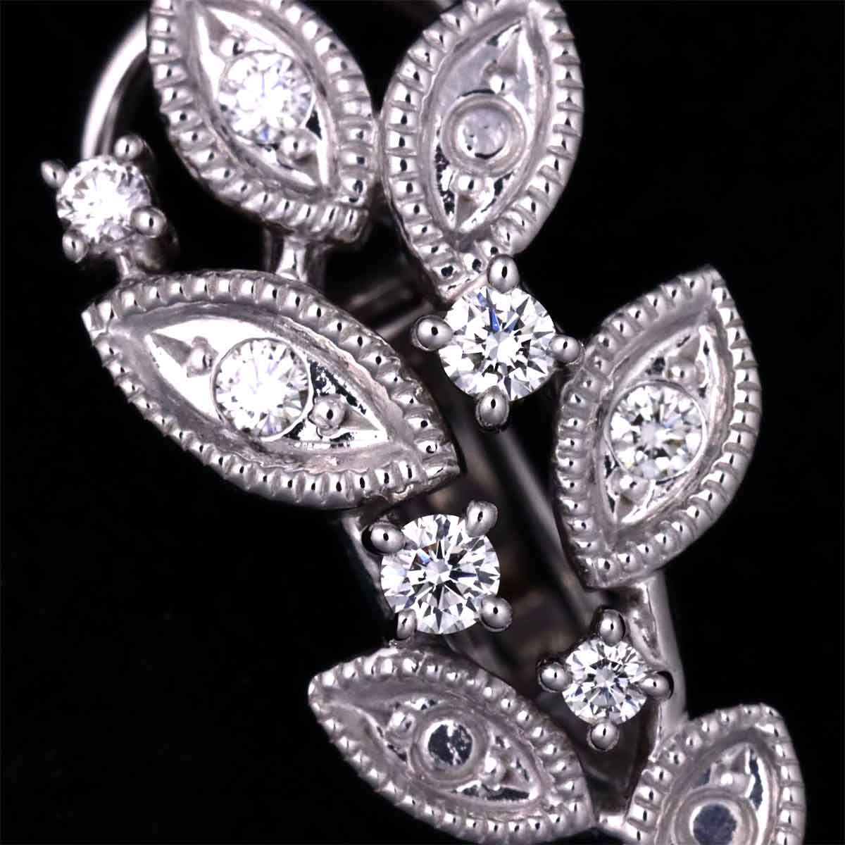 Diamond 0.16/0.16ct Earrings Clip on 18K White Gold 750