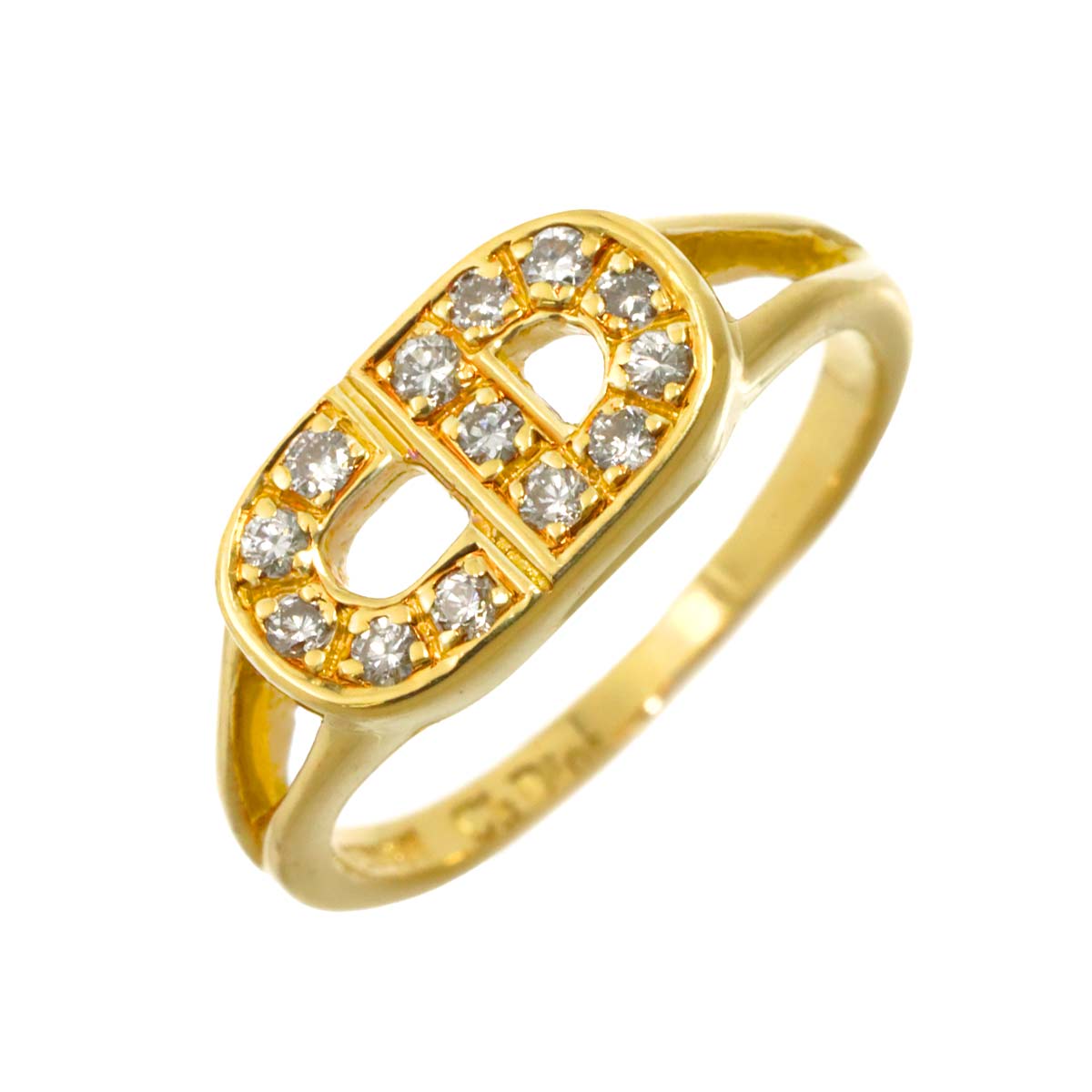 Diamond Ring 18K YG 750 size4.5(US)
