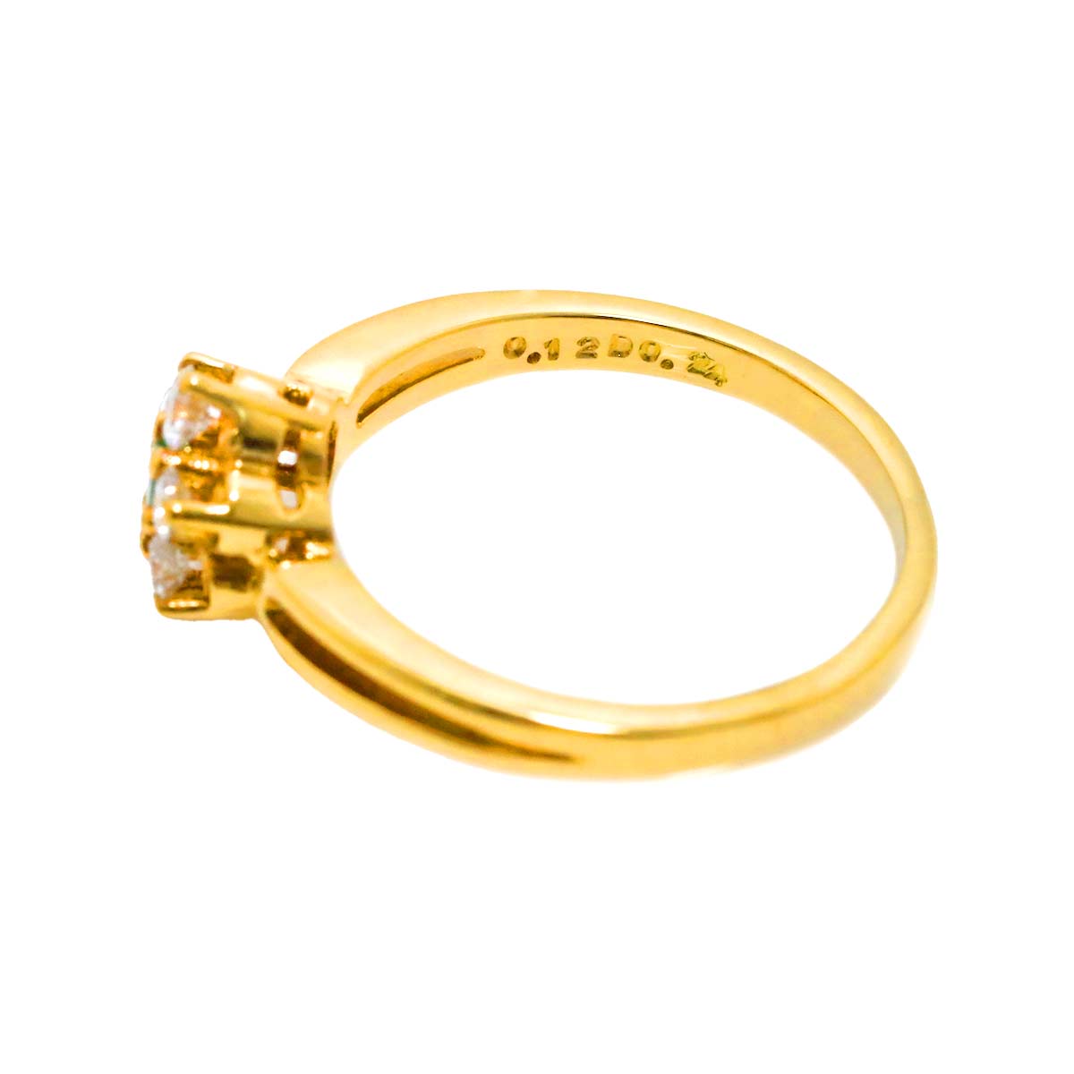 Emerald 0.12ct Diamond 0.24ct Ring 18K YG 750 Size6.75(US) Ring 18K YG 750 Size6.75(US)