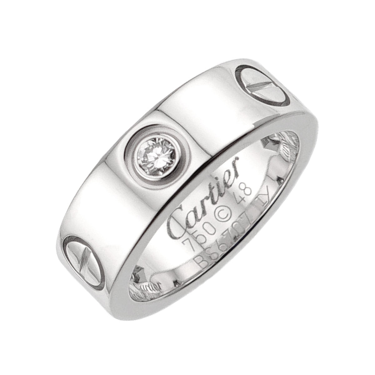 Love Ring Diamond 3P 18K White Gold 750 size48 4-4.5(US)