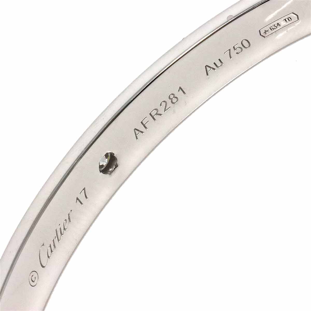 Love Bracelet Open Diamond 1P Bangle 18K WG 750 Size17