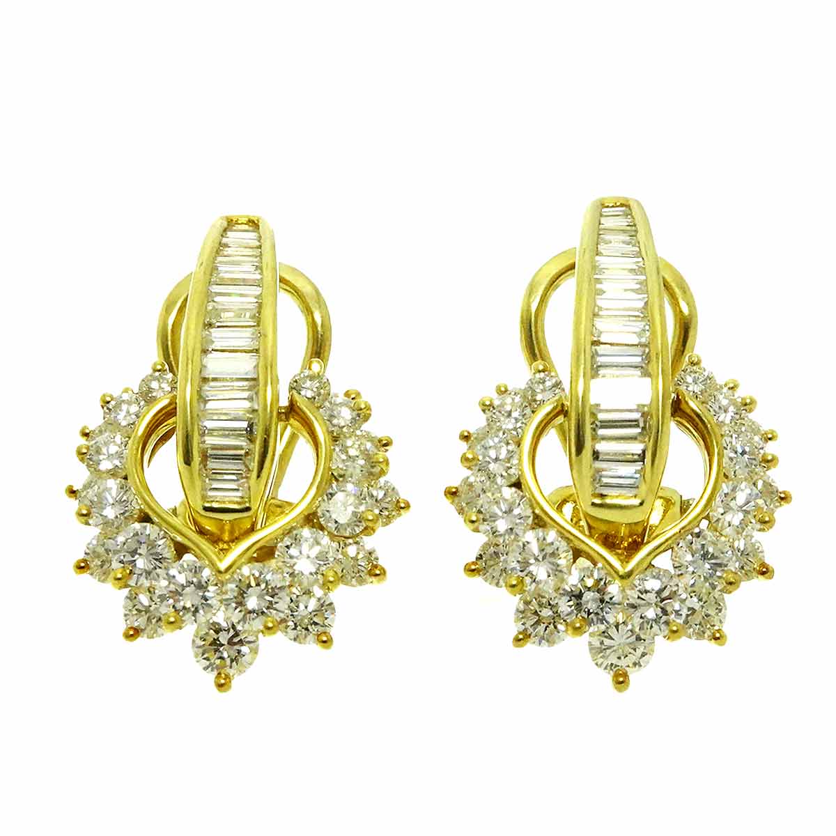 Diamond Earrings 18K Yellow Gold 750