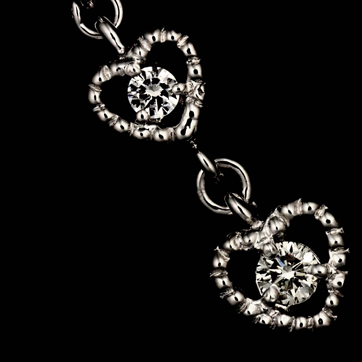 4C Diamond Necklace 18K White Gold 750