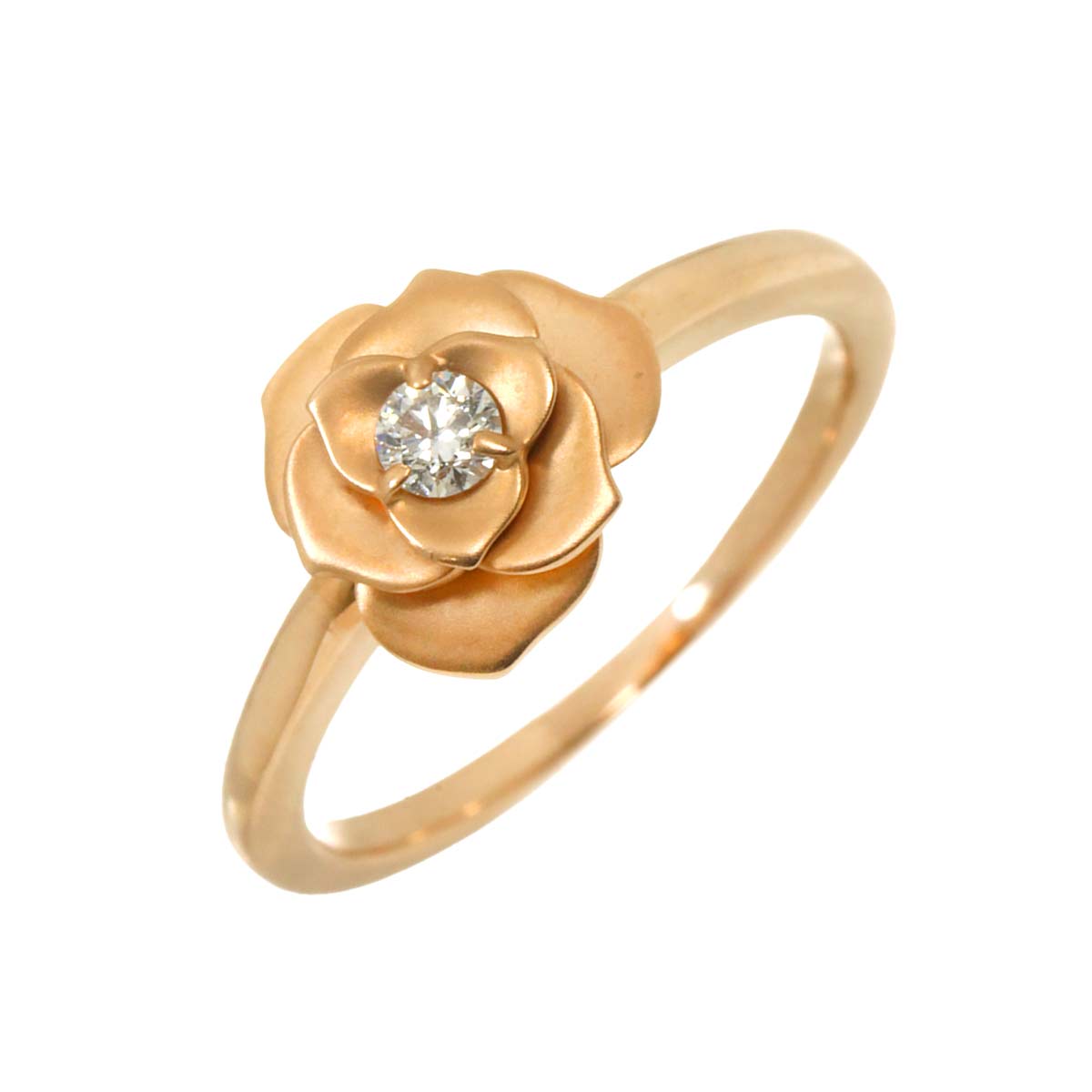 Diamond 0.09ct Ring 18K PG Pink Gold 750 Size5.5-5.75(US)