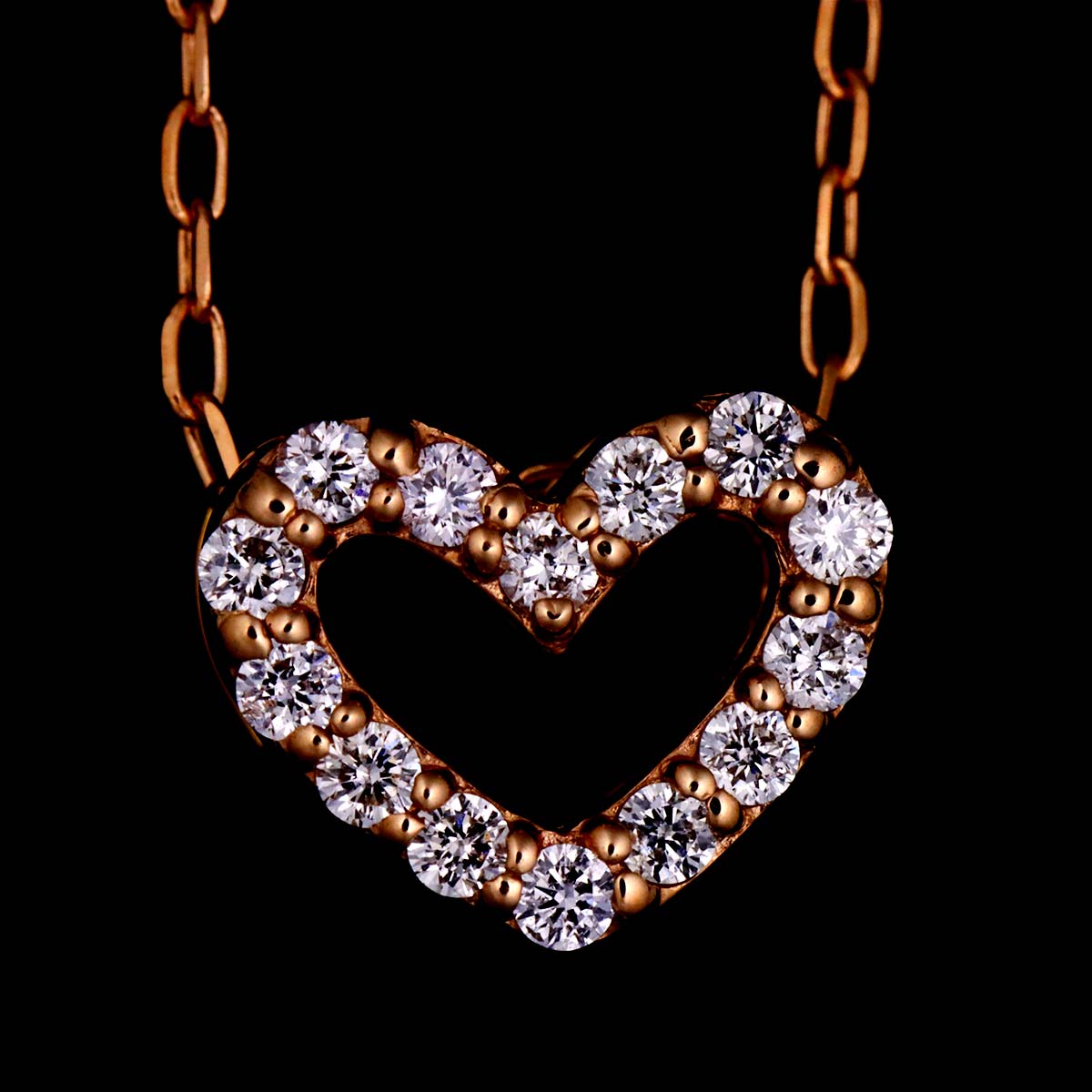 Diamond 0.15ct Necklace 18K Pink Gold 750