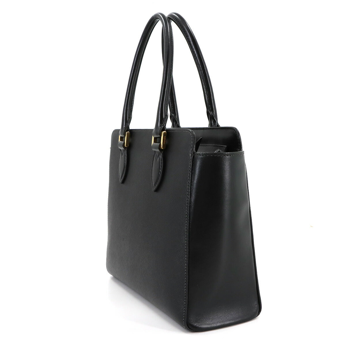 2way Hand Shoulder Bag Saffiano Leather Black 1BA113