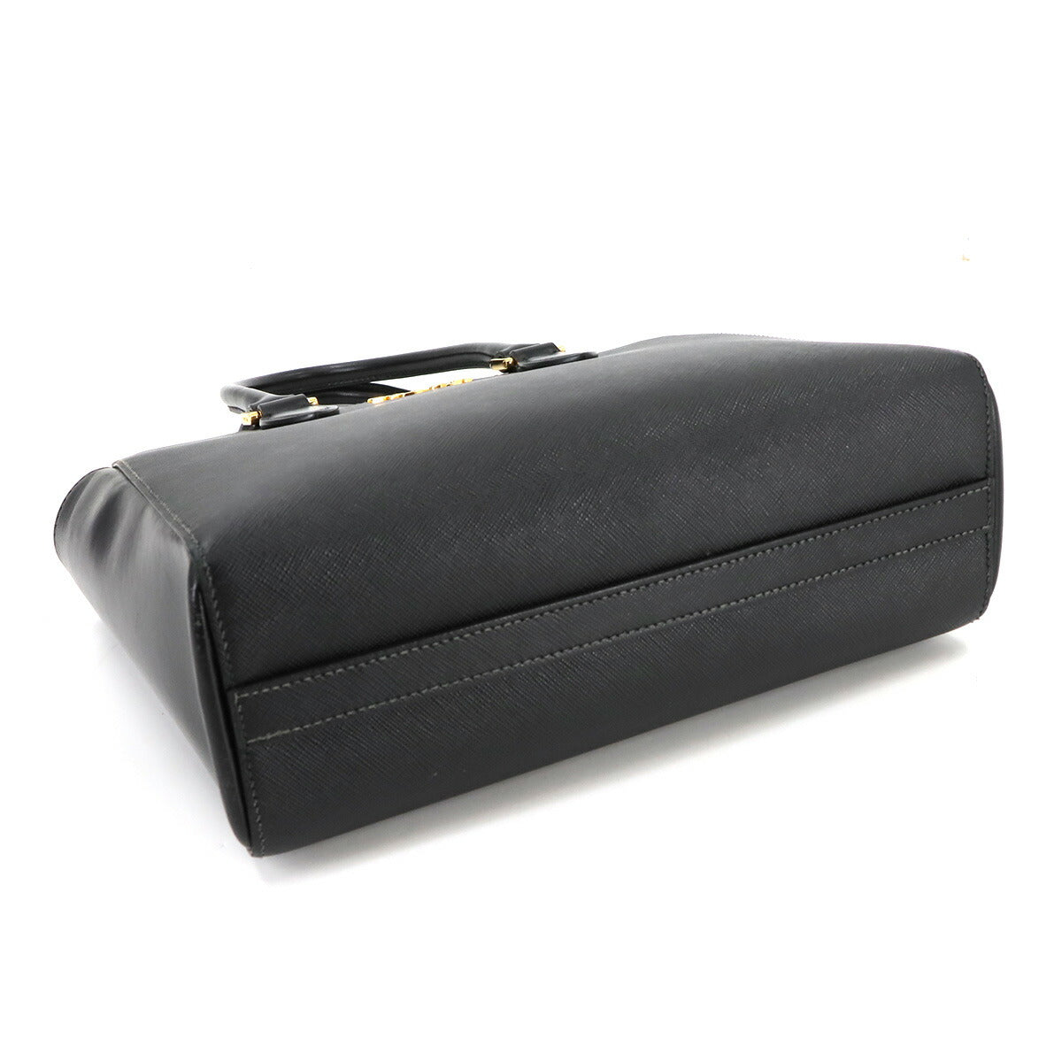 2way Hand Shoulder Bag Saffiano Leather Black 1BA113