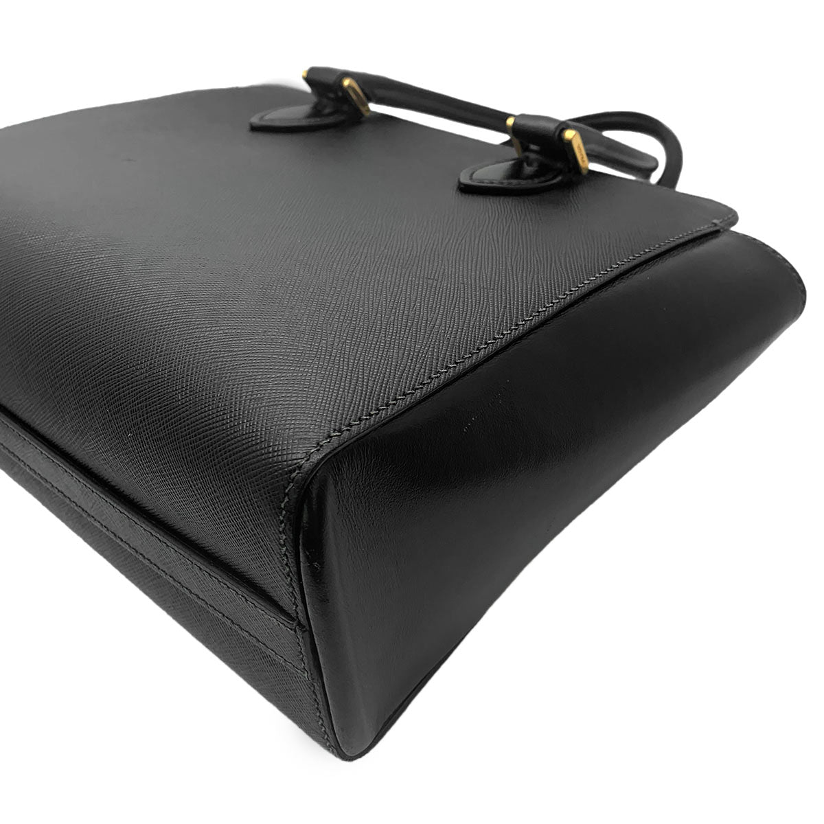2way Hand Shoulder Bag Saffiano Leather Black 1BA113