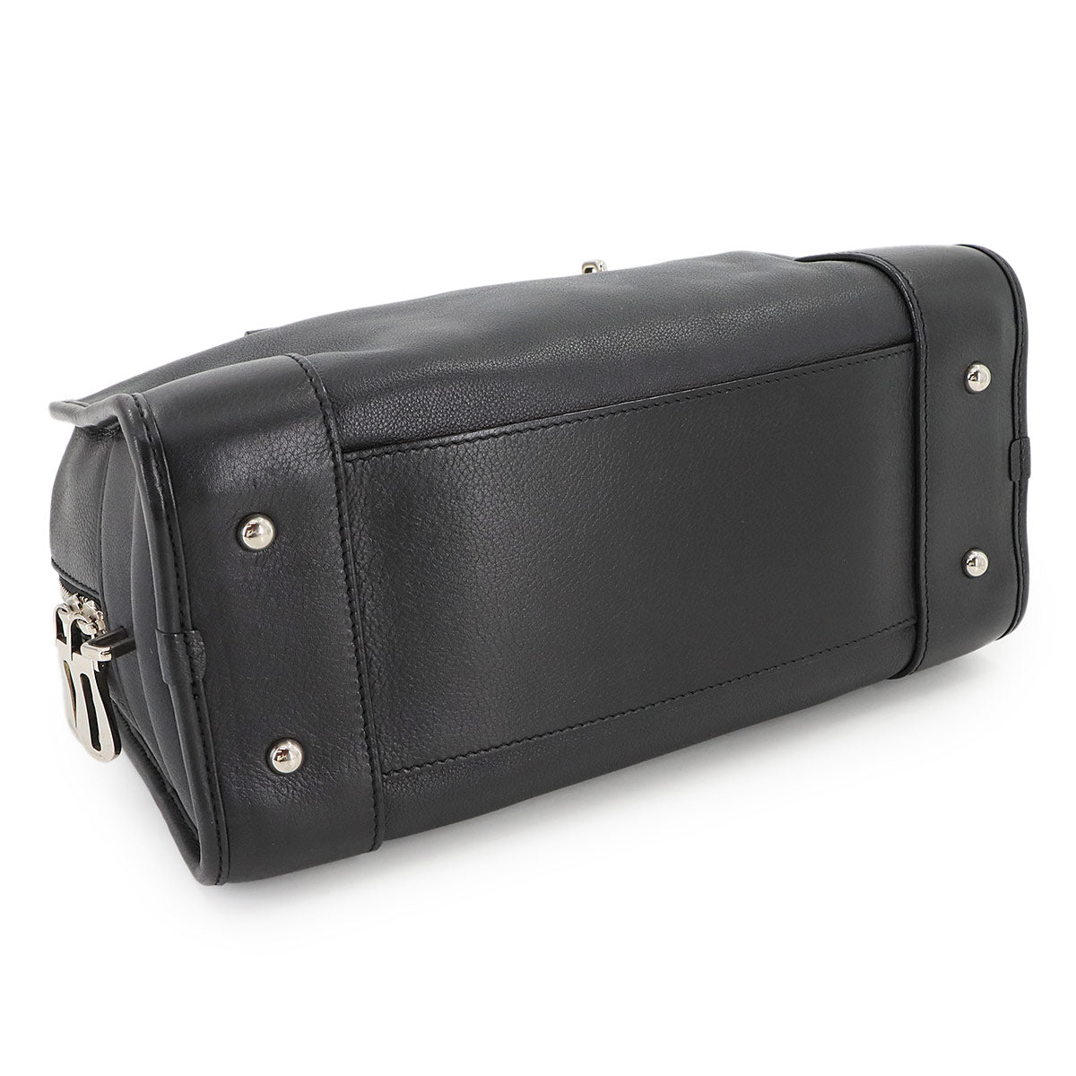 Amazona 28 Hand Bag Leather Black Anagram Purse