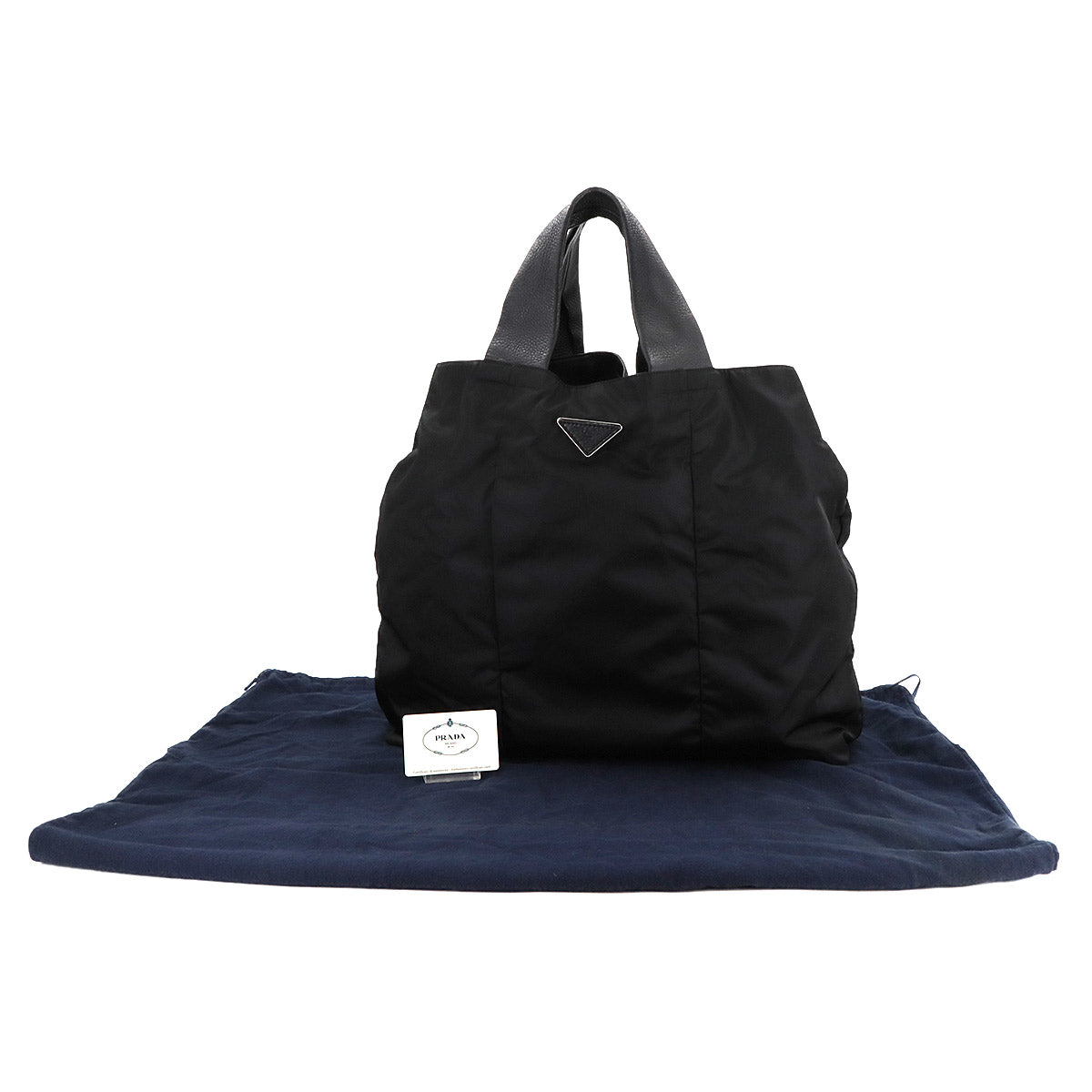 Tote Bag Nylon Leather Nero Black VA0677 Purse