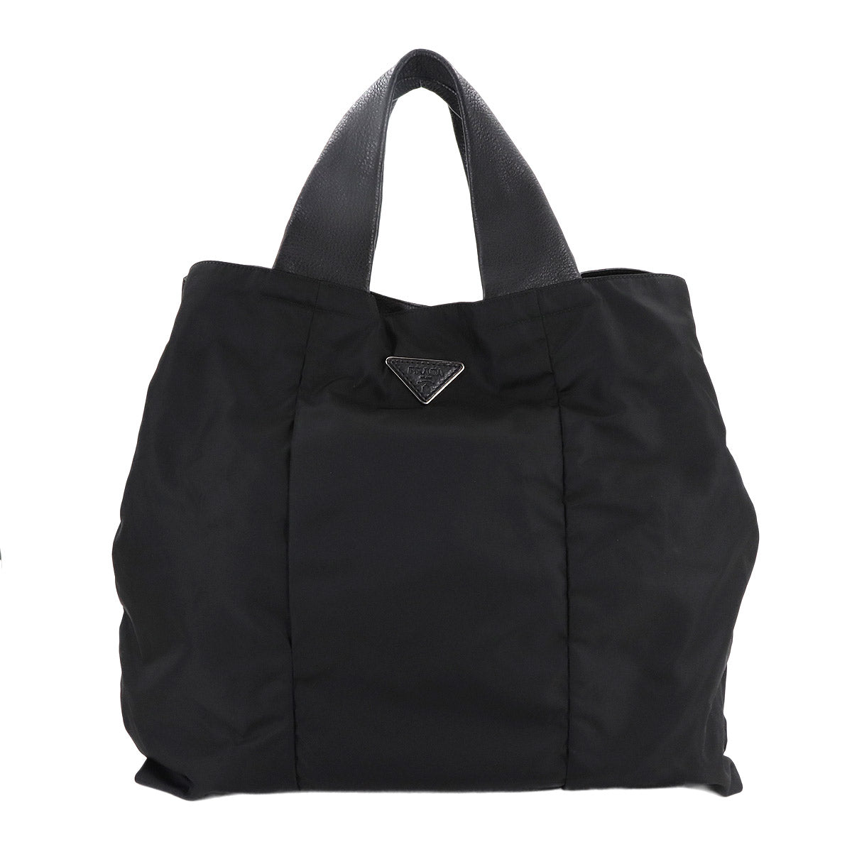 Tote Bag Nylon Leather Nero Black VA0677 Purse