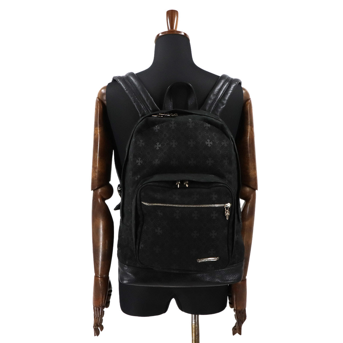 7th Grade CH Plus Backpack Denim Leather Black Purse