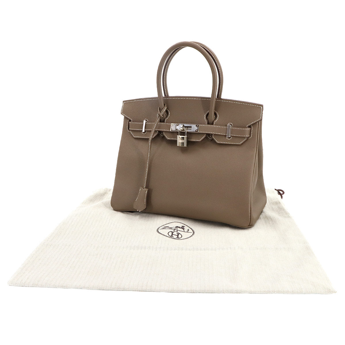Birkin 30 Veau Epsom Etoupe Hand Bag Purse Beige