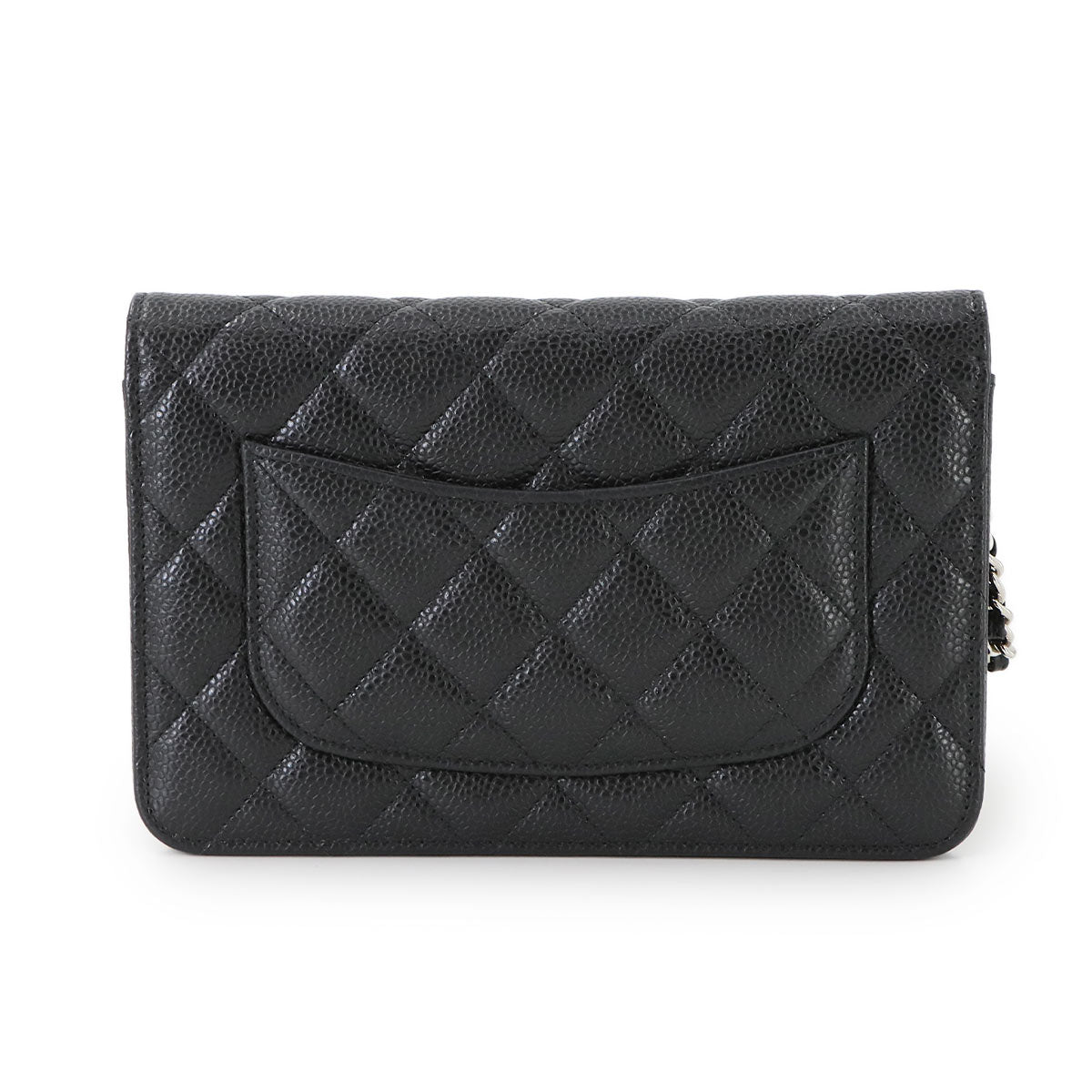 Matelasse Chain Wallet Leather Black AP3516
