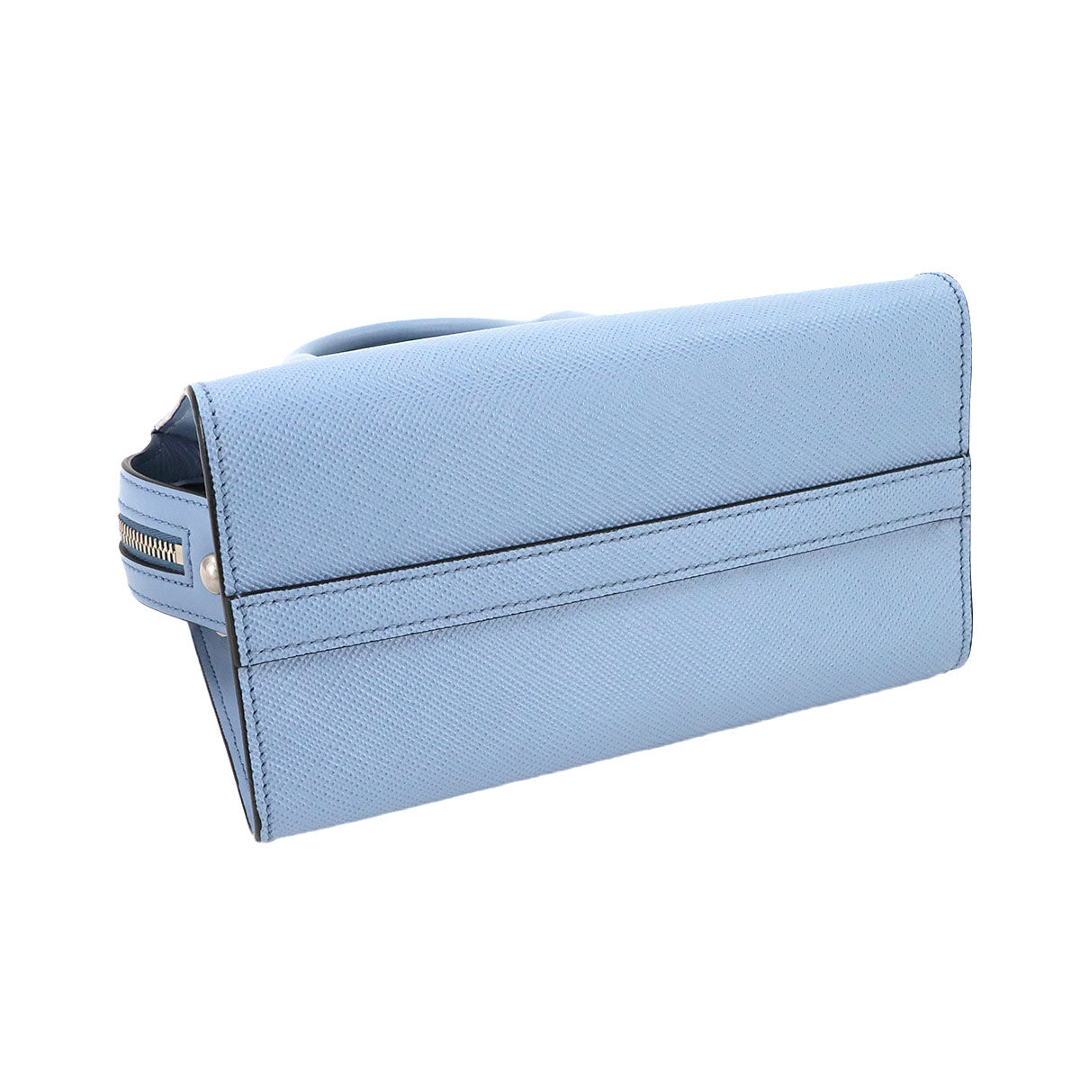 Monochrome Hand Shoulder Bag Saffiano Leather Blue 1BA269