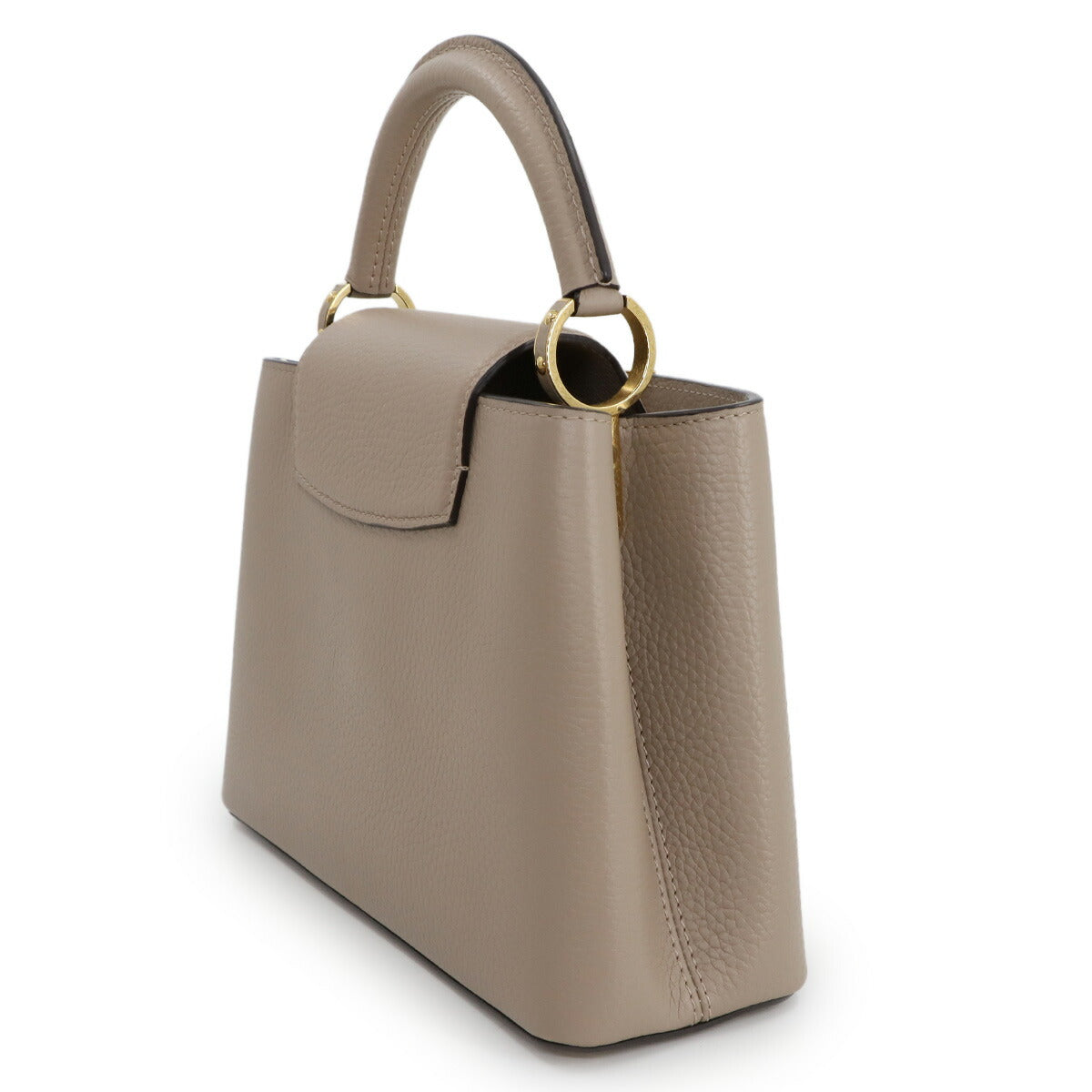 Capucines BB Hand Shoulder Bag Taurillon Leather Galet
