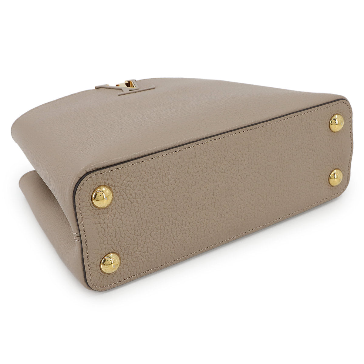 Capucines BB Hand Shoulder Bag Taurillon Leather Galet