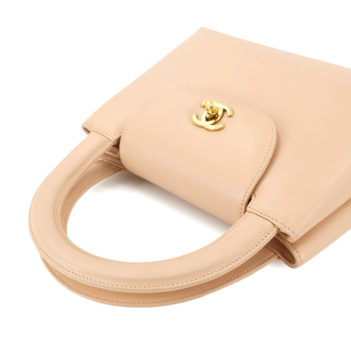 Hand Bag Leather Beige Vintage