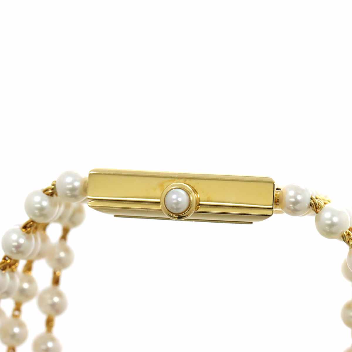 Mademoiselle Pearl Bracelet H0007 750 YG White Dial Ladies