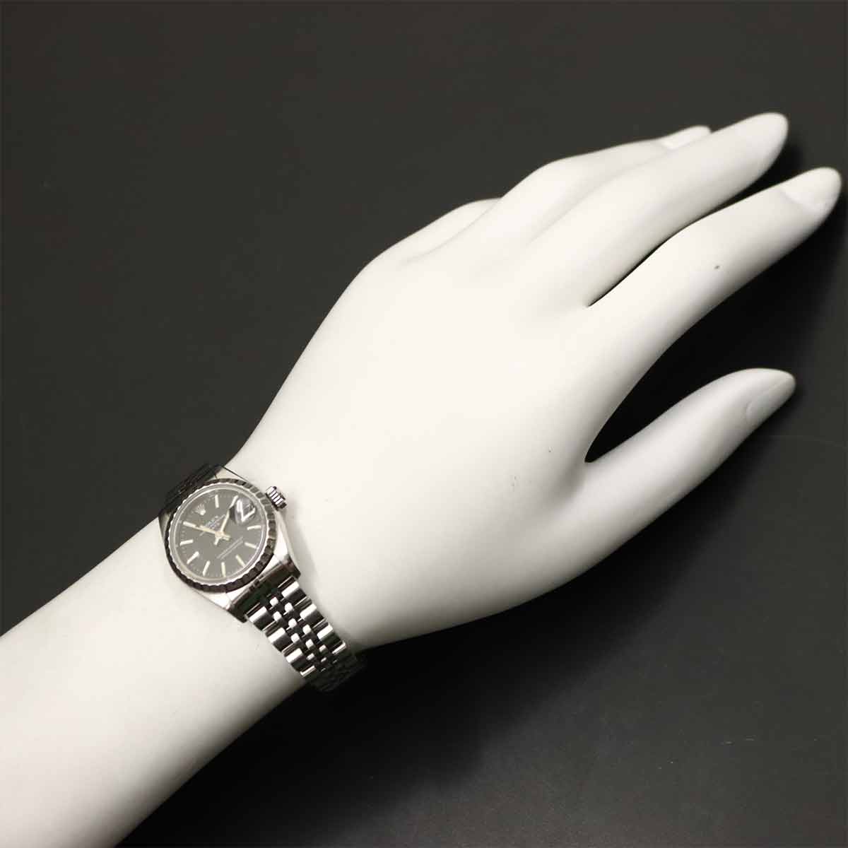 Oyster Perpetual Date 69240 Serial W Black Dial Ladies Watch