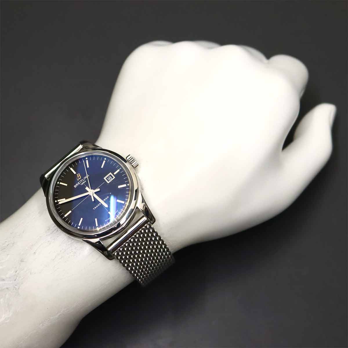 TRANSOCEAN A10360 Automatic Date Black Dial Mens Watch