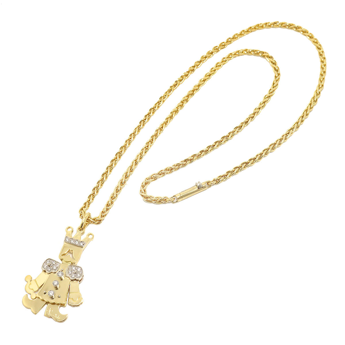 King Diamond Necklace 18K YG WG 750