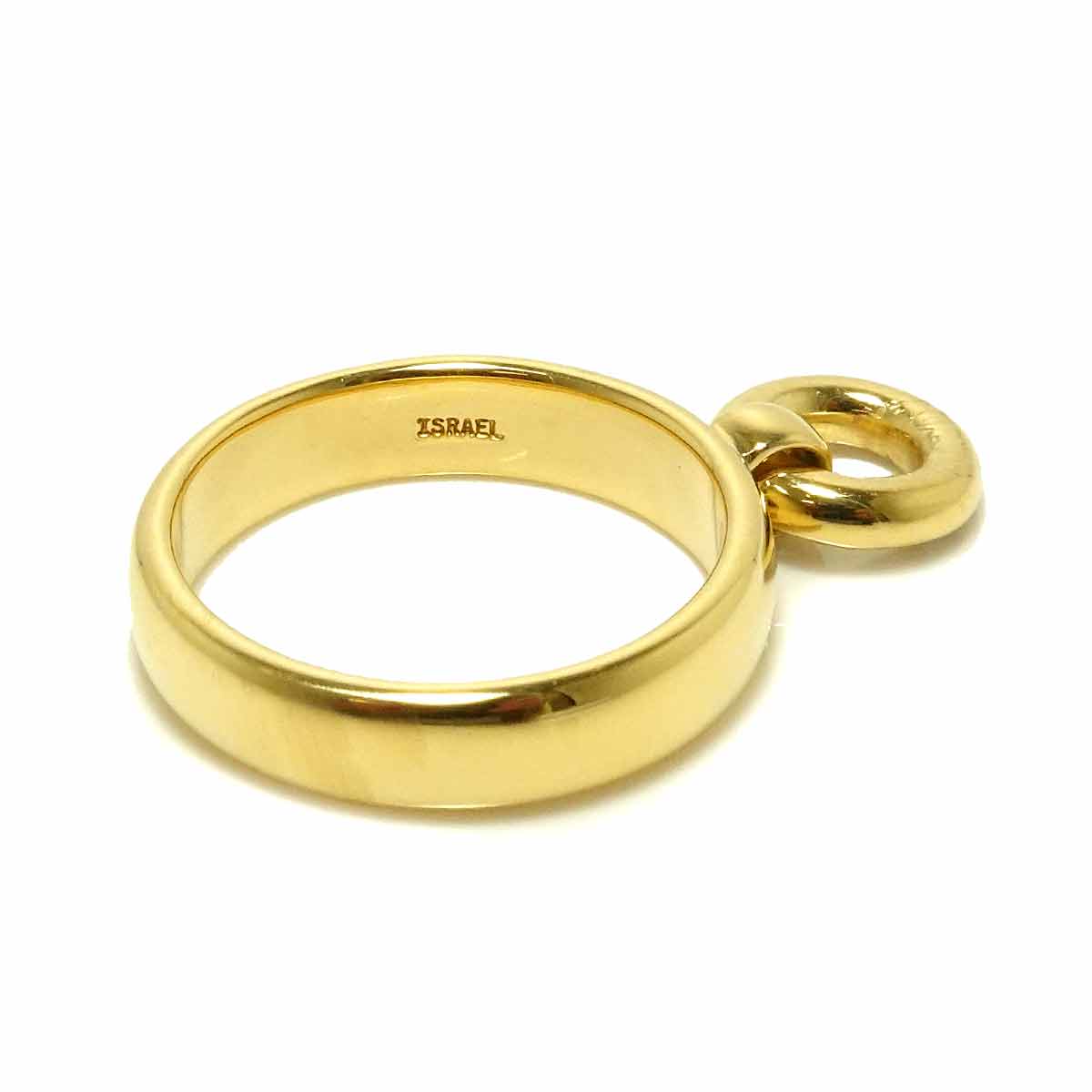 Door knock Diamond Ring 18K YG 750 size6-6.25(US)