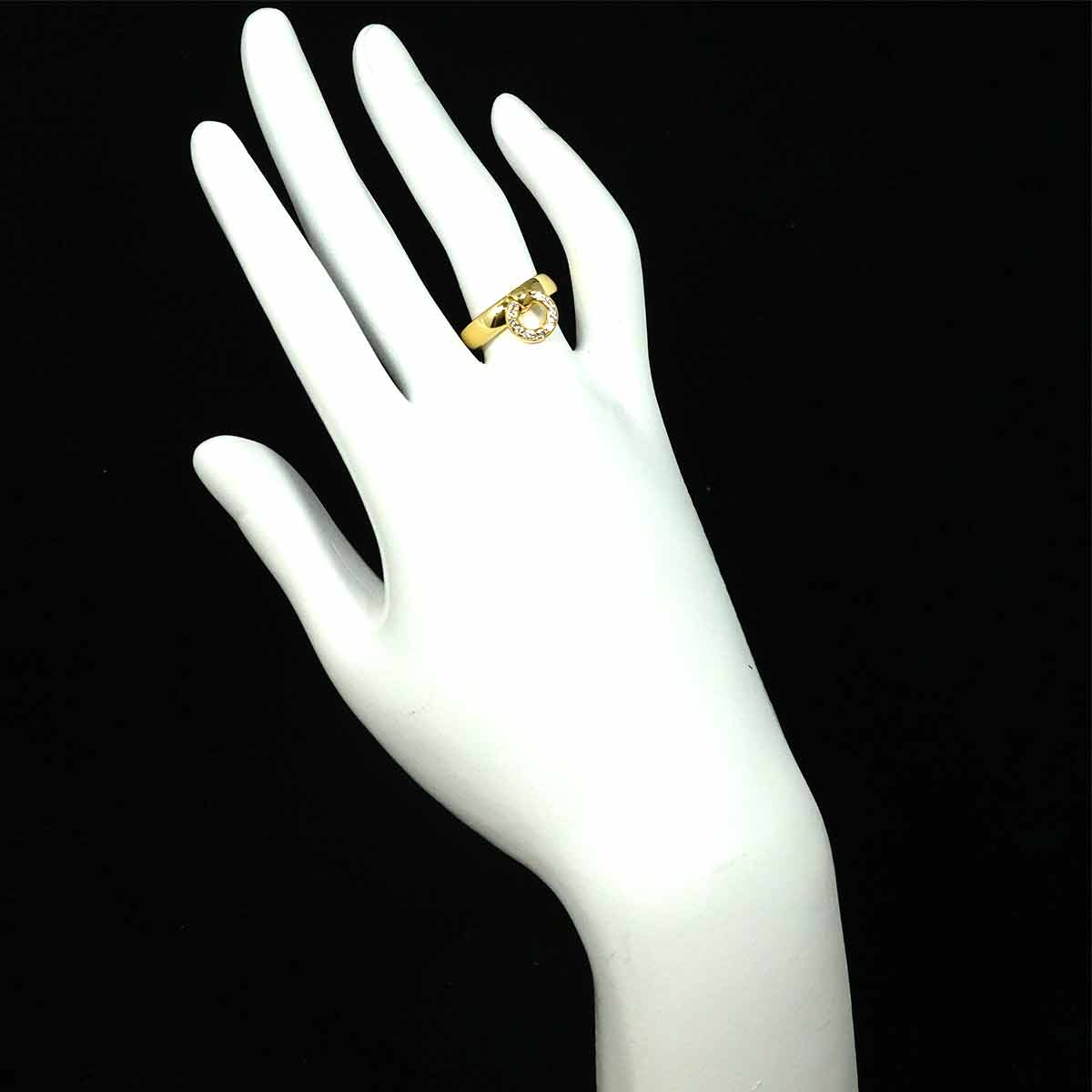 Door knock Diamond Ring 18K YG 750 size6-6.25(US)