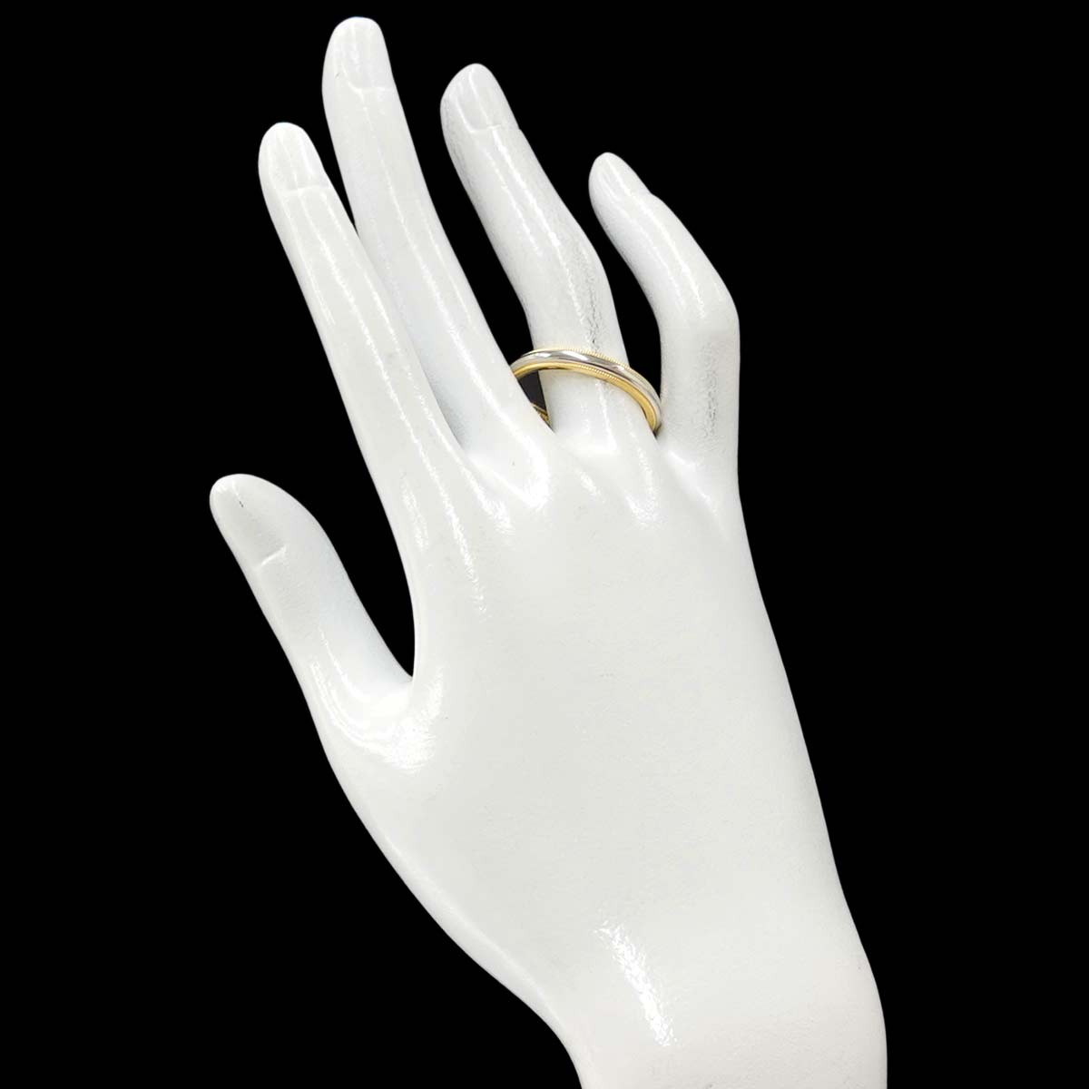 Milgrain Band Ring 18K 750 YG Platinum Size11.5-11.75(US)