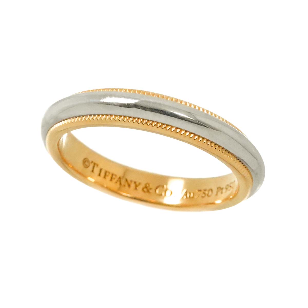 Milgrain Band Ring 18K PG 750 Platinum Size6.25-6.5(US)