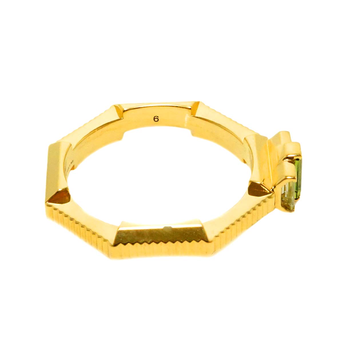 LinktoLove Tourmaline Diamond Ring 18K YG 750 Size6 3.25-3.75(US)