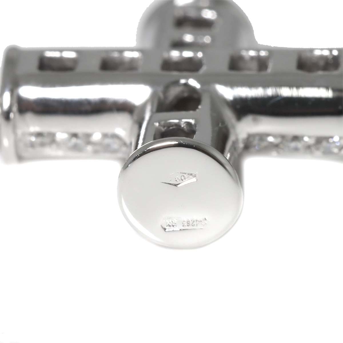 Cross Diamond Necklace K18 18K WG White Gold 750