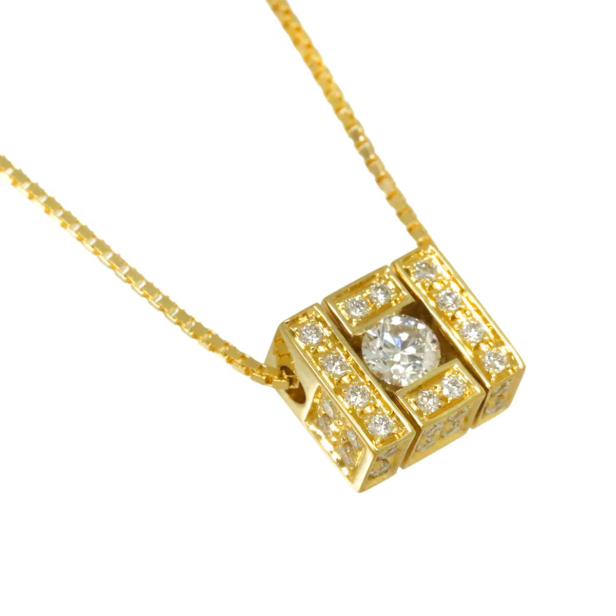 Belle Epoque square Diamond Necklace 18K YG 750