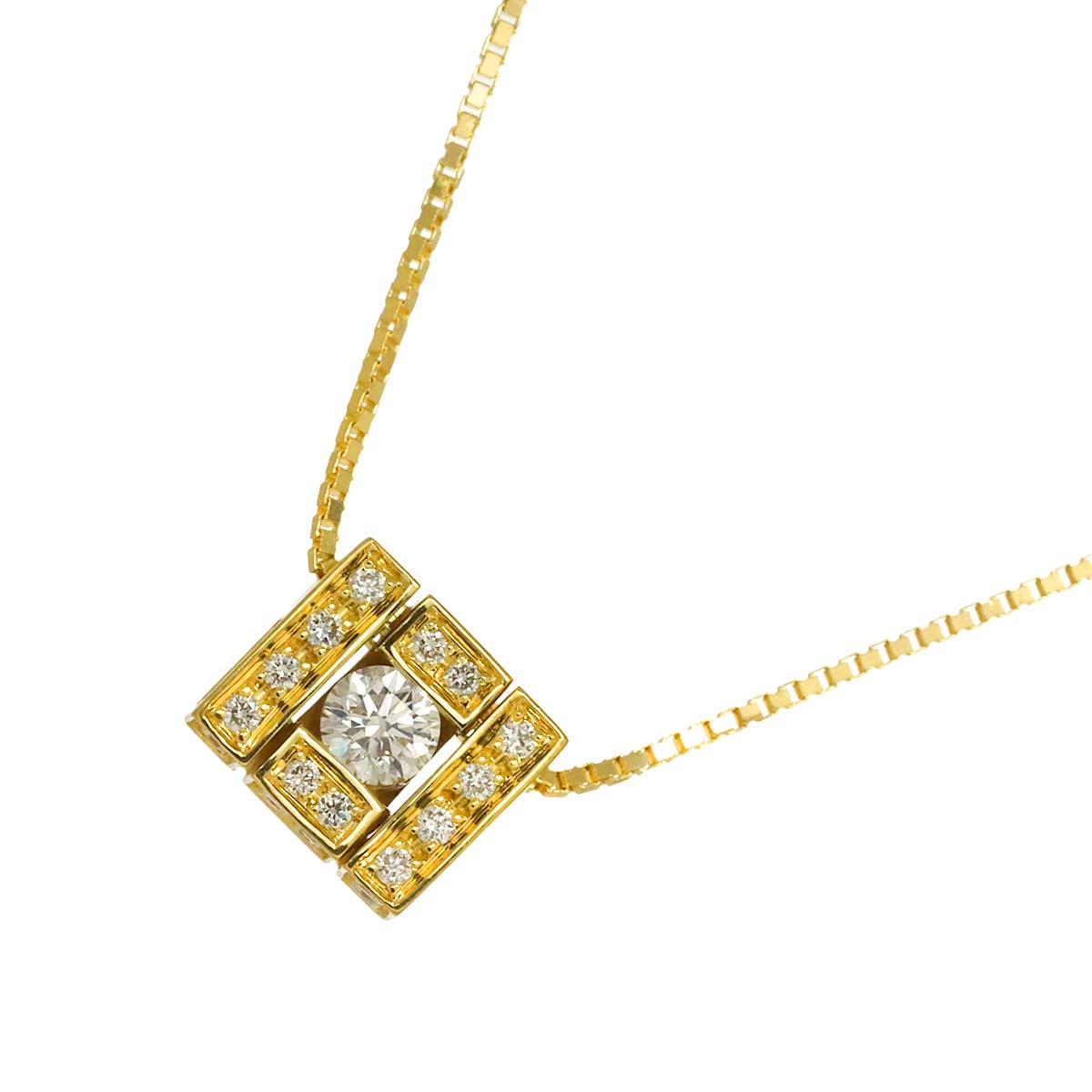 Belle Epoque square Diamond Necklace 18K YG 750