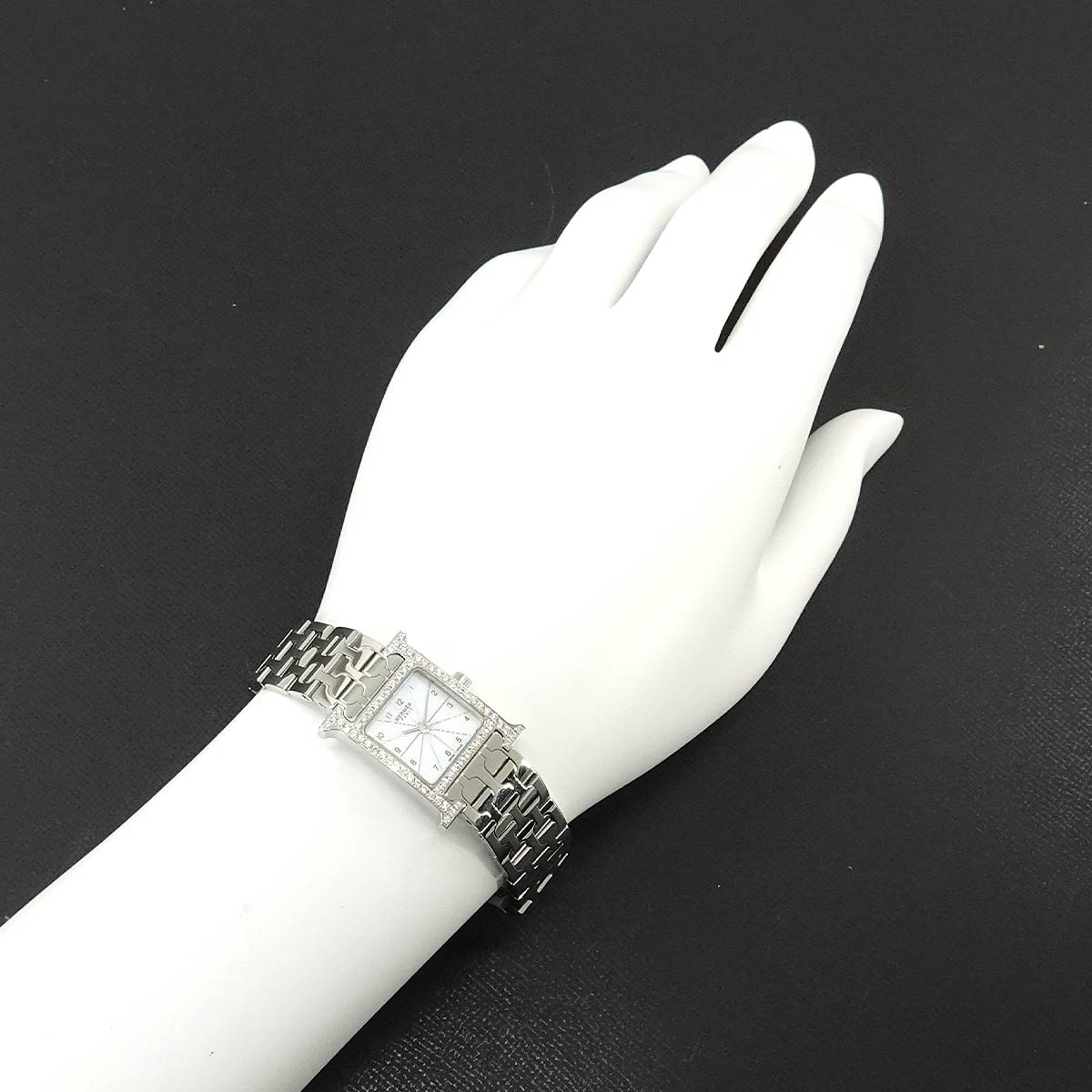 H Watch Mini HH1.130 Bezel Diamond Quartz White Shell Dial