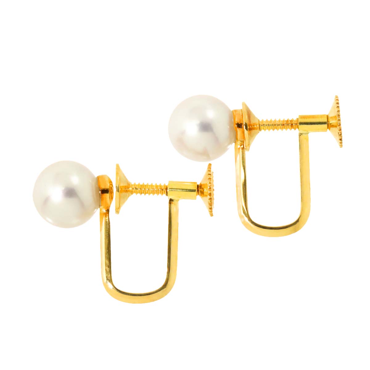 Akoya Pearl 6.6mm Earrings 14K Yellow Gold 585