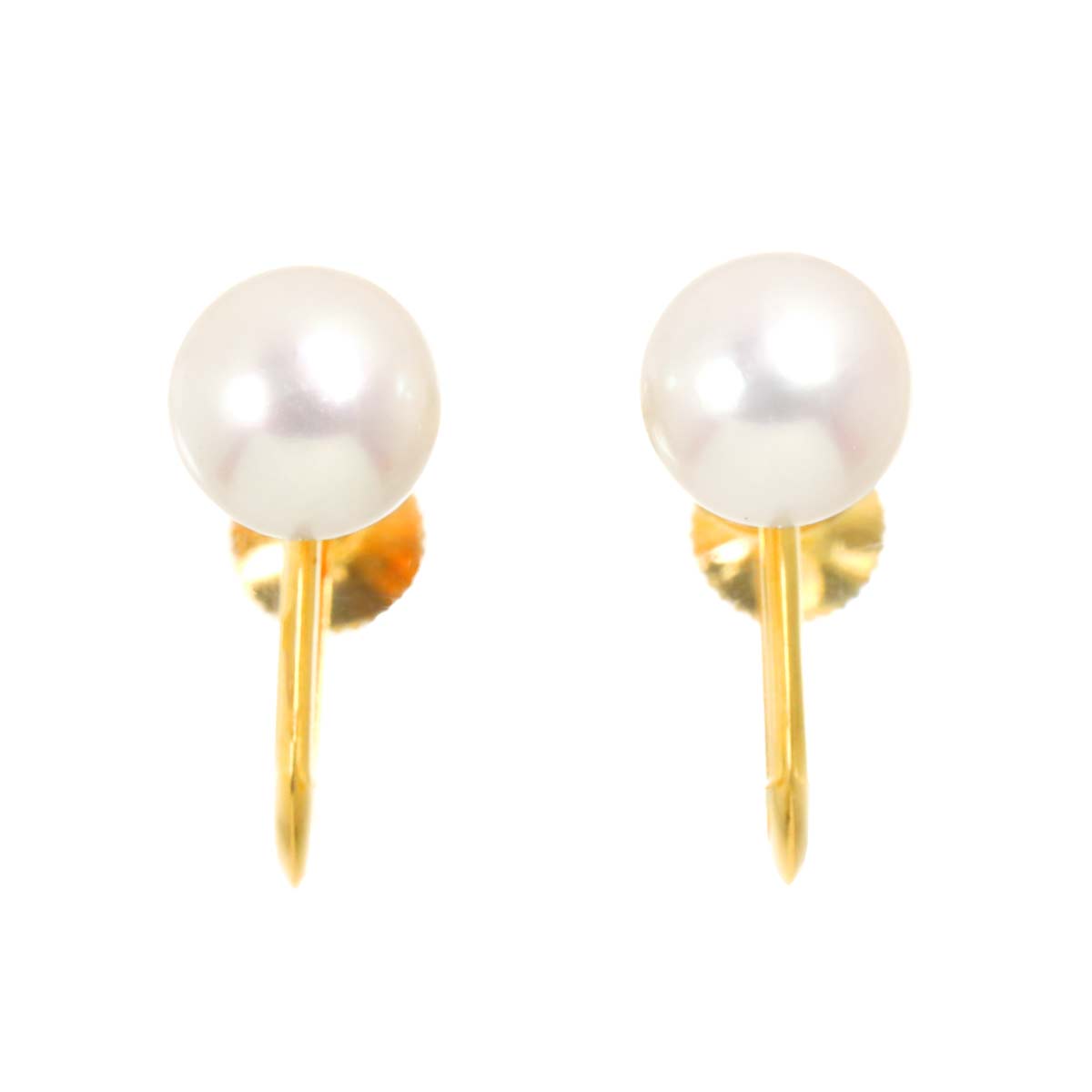 Akoya Pearl 6.6mm Earrings 14K Yellow Gold 585