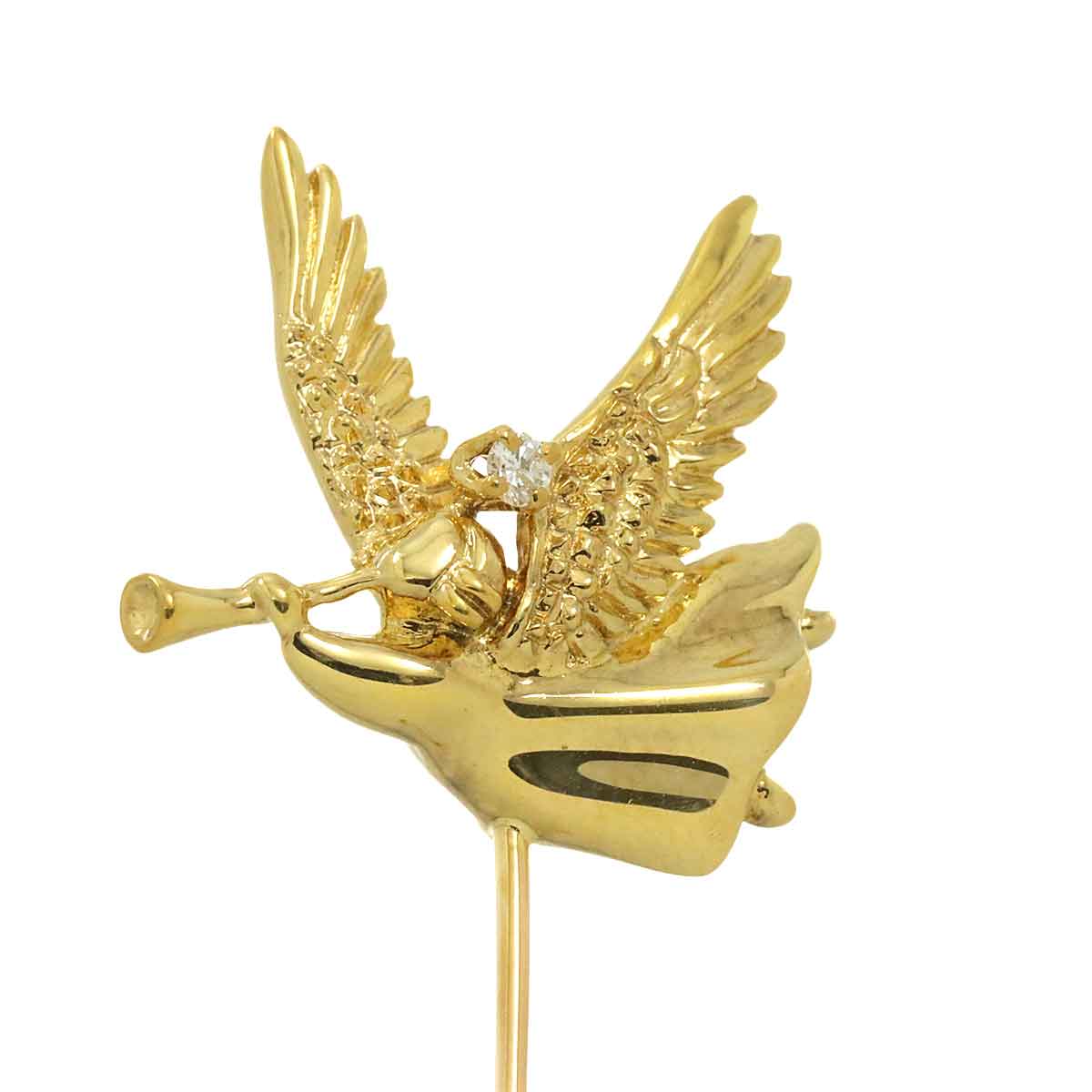 Diamond 0.03ct Pin Brooch 18K YG 750
